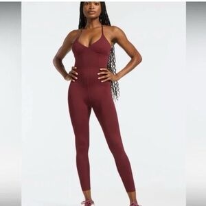 Revolve IVL Strappy Stretch Nylon Onesie In Windsor Wine red Size 2